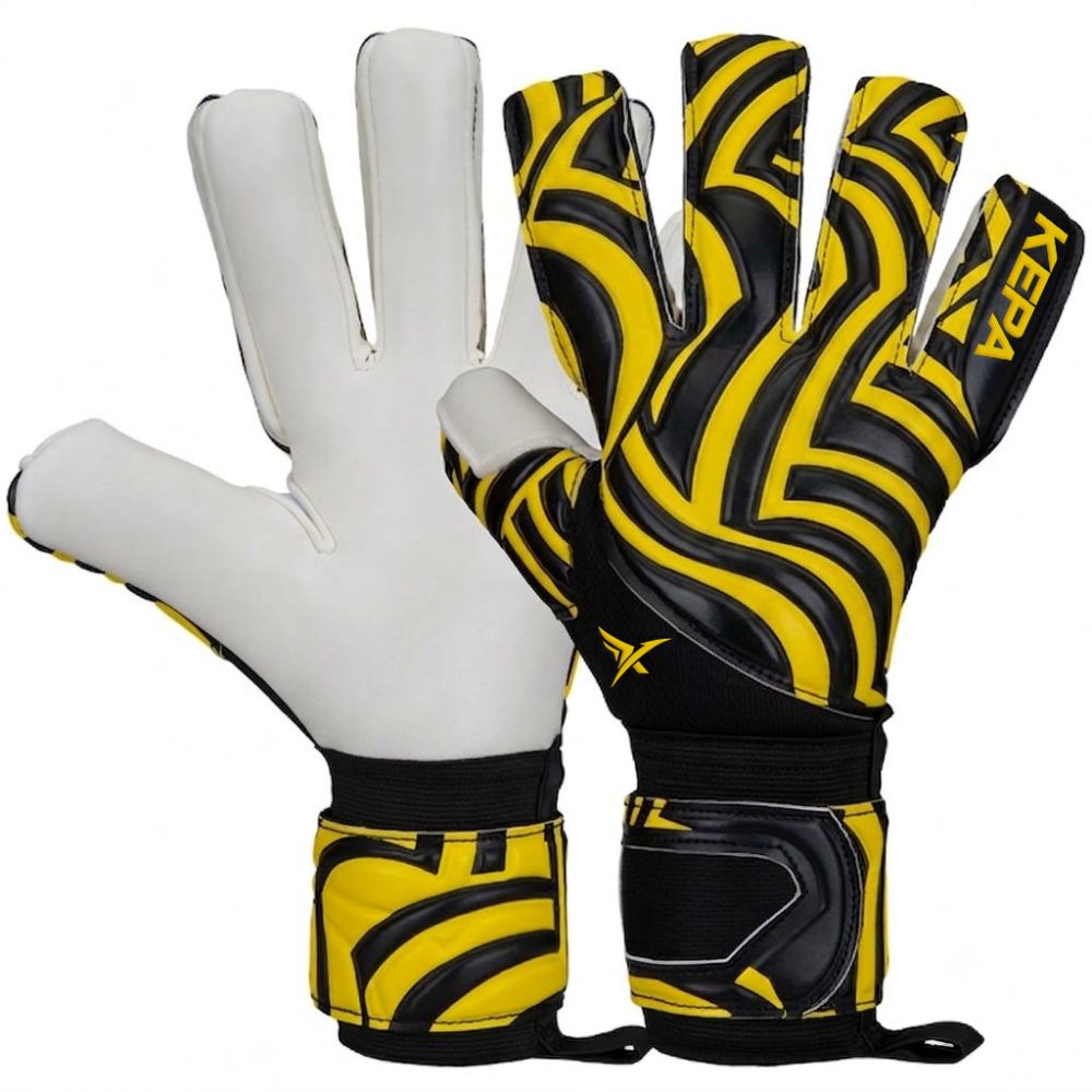 Yellow & Black Wave-Armor Goalkeeper Gloves