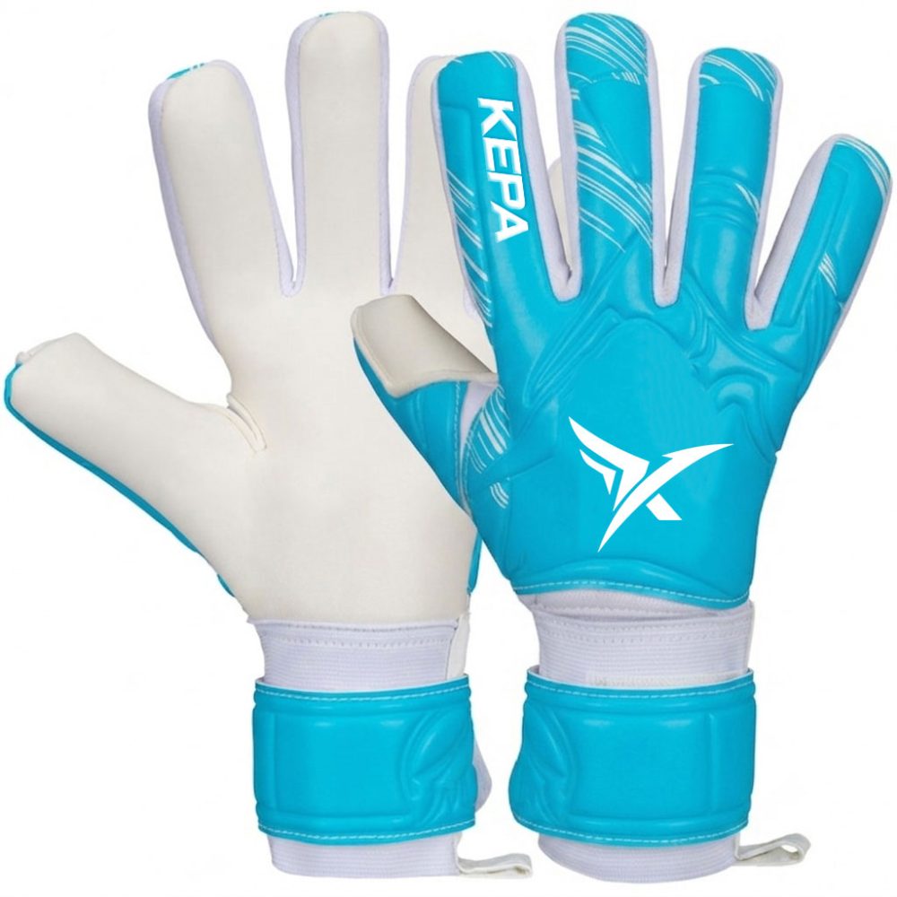 Aqua Blue & White Seam-Flex Goalkeeper Gloves