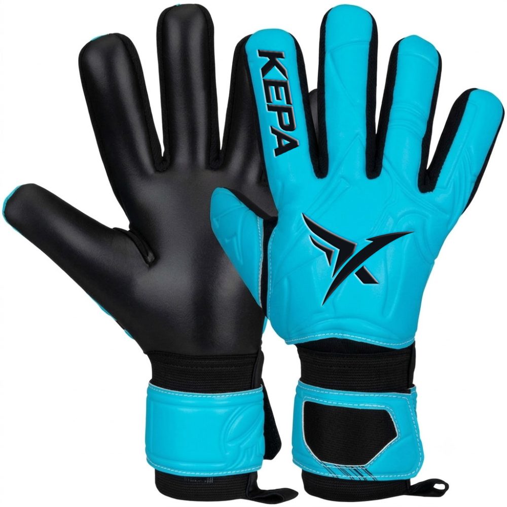 Cyan Blue & Black Control-Fit Goalkeeper Gloves