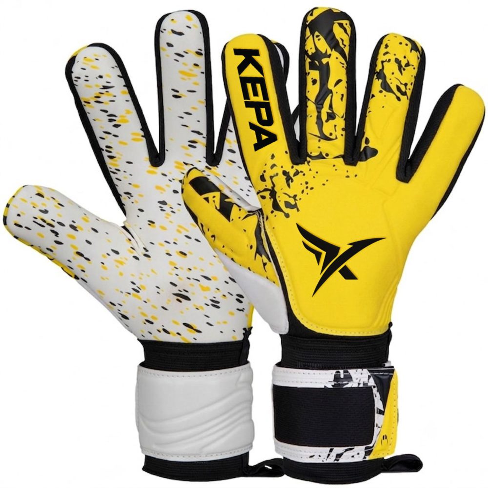 Yellow Black Splash-Grip Goalkeeper Gloves