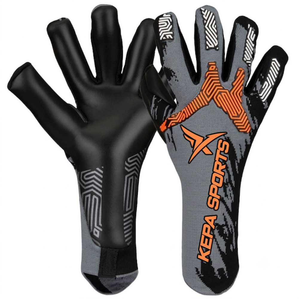 Black Grey & Orange Tech-Line Goalkeeper Gloves