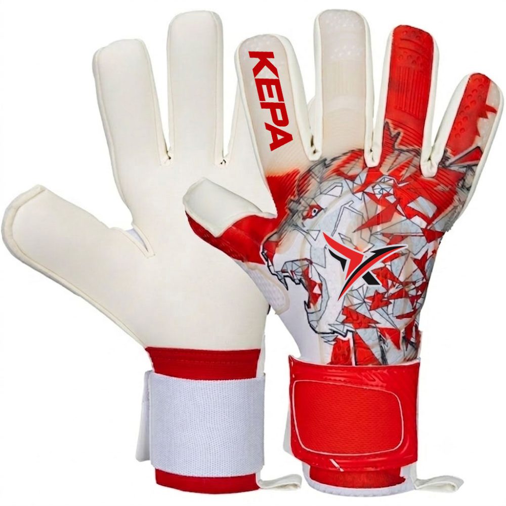 Red White Crystal-Graphic Grip Goalkeeper Gloves