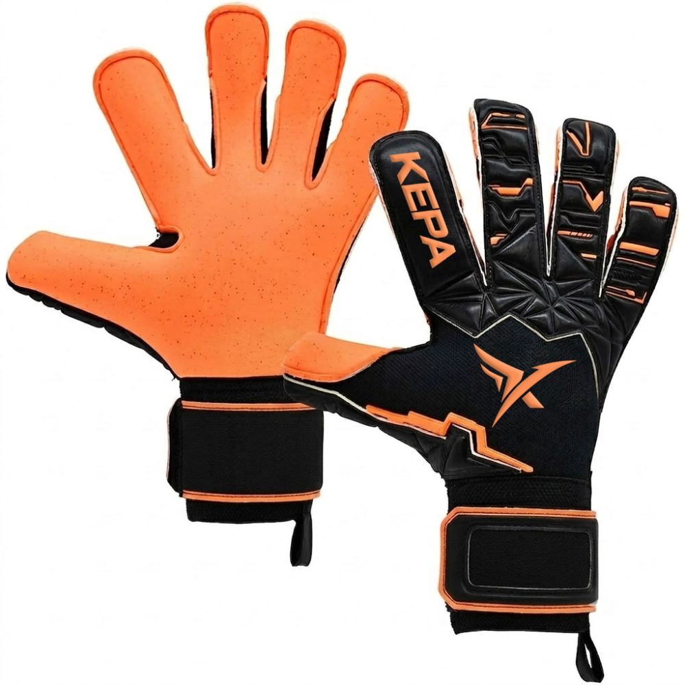 Orange Black Impact-Guard Goalkeeper Gloves