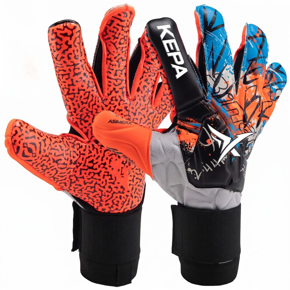 Orange Blue Graffiti-Tech Goalkeeper Gloves