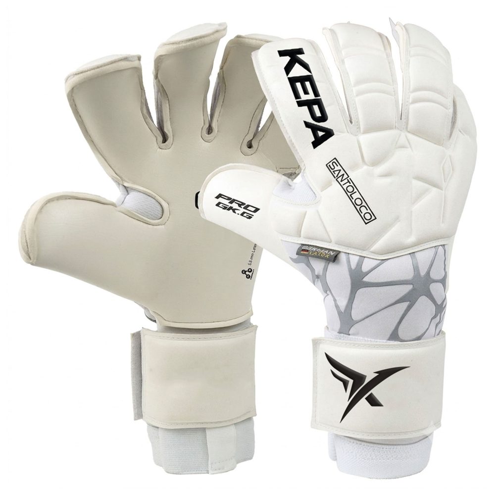 White Grey Shield-Pad Goalkeeper Gloves