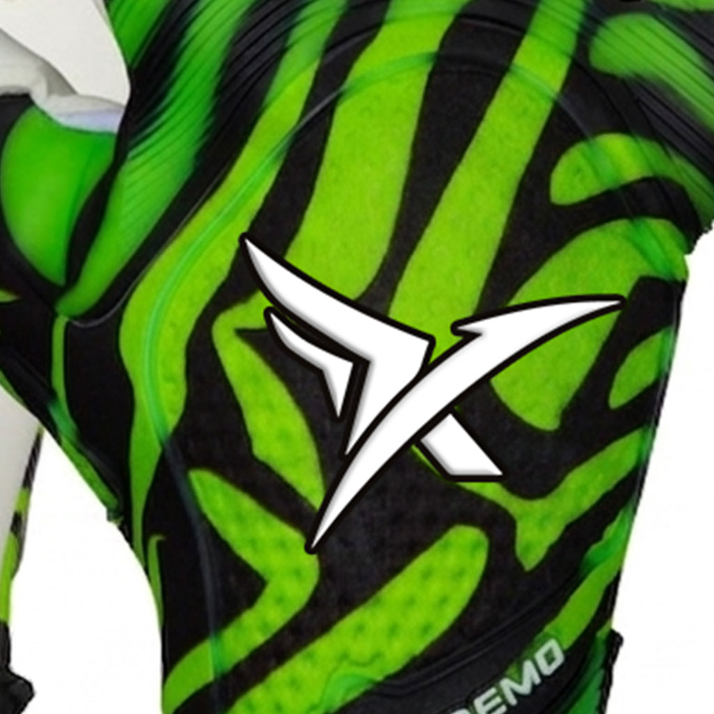 Green Black Wave-Strike Goalkeeper Gloves - Image 2