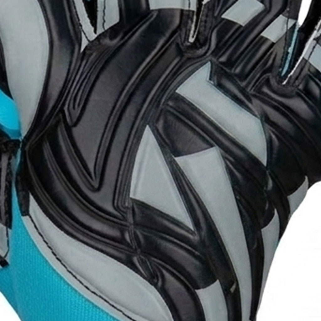 Cyan Blue Black Aero-Swirl Goalkeeper Gloves - Image 2