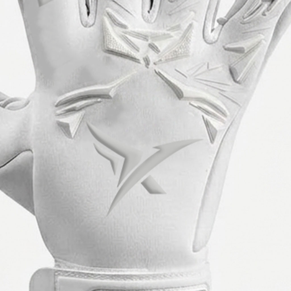 All-White Embossed Control Goalkeeper Gloves - Image 2