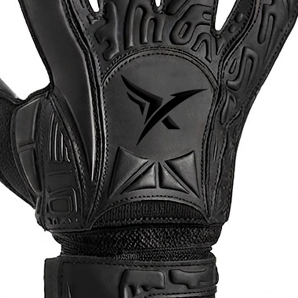 All-Black Embossed Armor-Grip Goalkeeper Gloves - Image 2