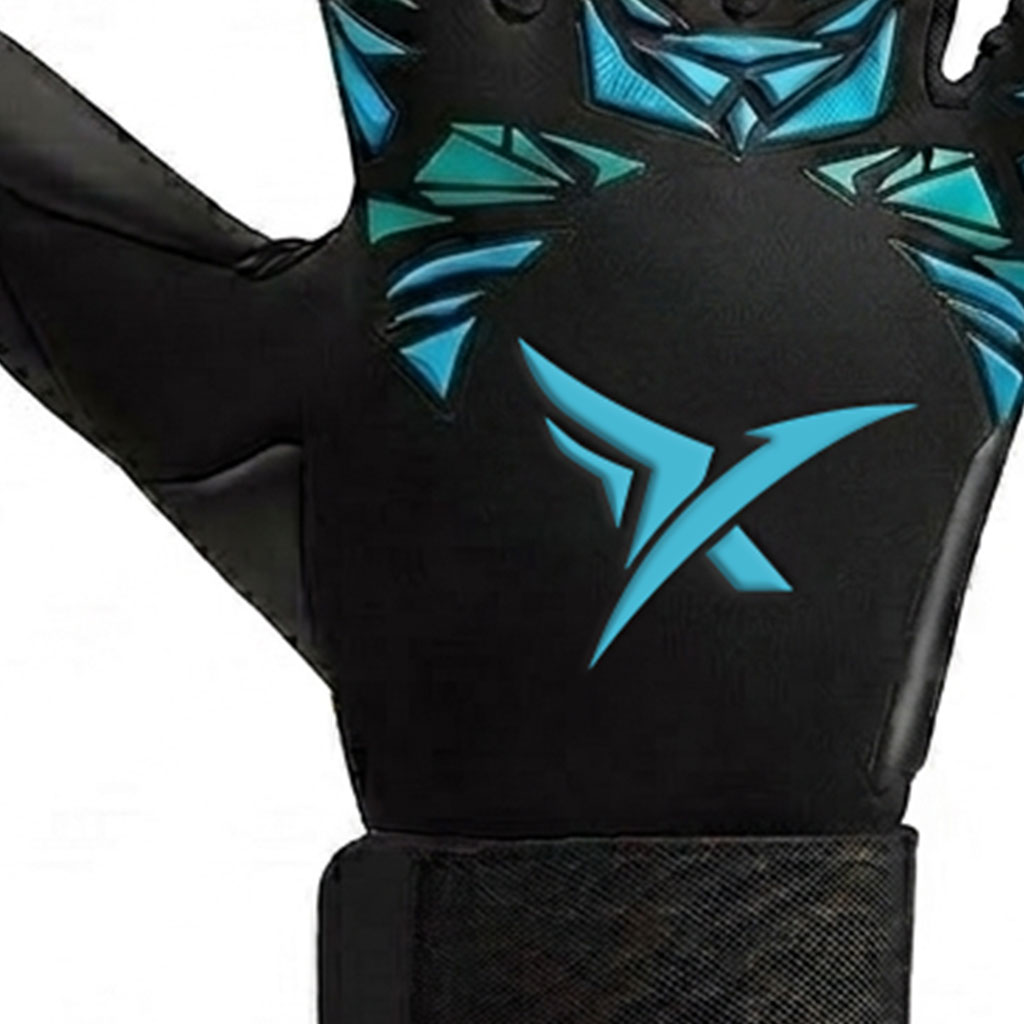Black Cyan Shadow-Blade Goalkeeper Gloves - Image 2