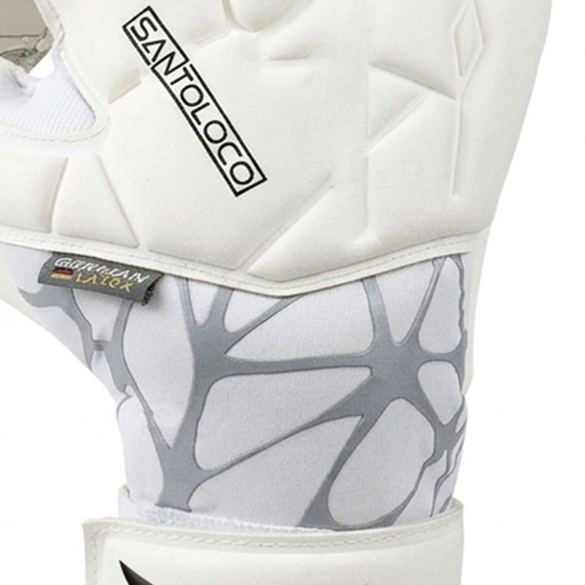 White Grey Shield-Pad Goalkeeper Gloves - Image 2