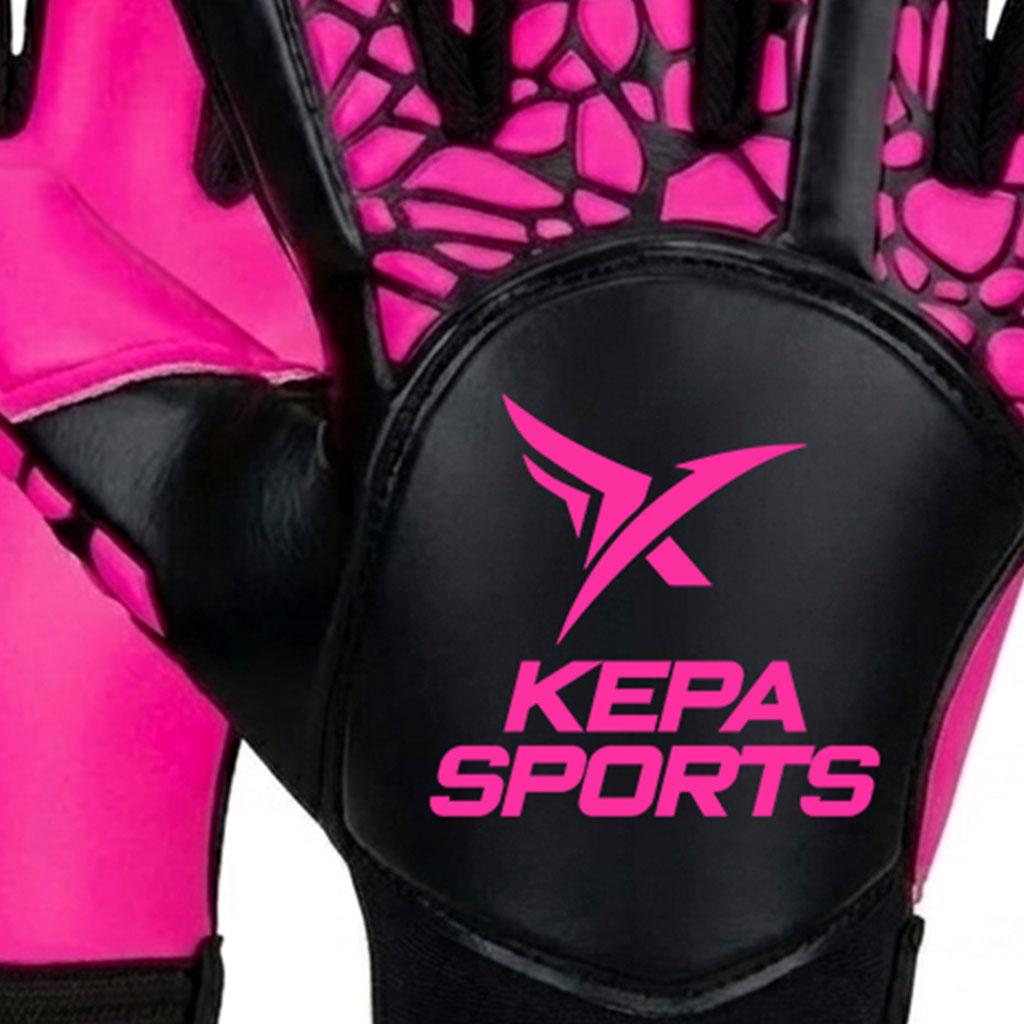 Hot Pink Black Web-Print Goalkeeper Gloves - Image 2