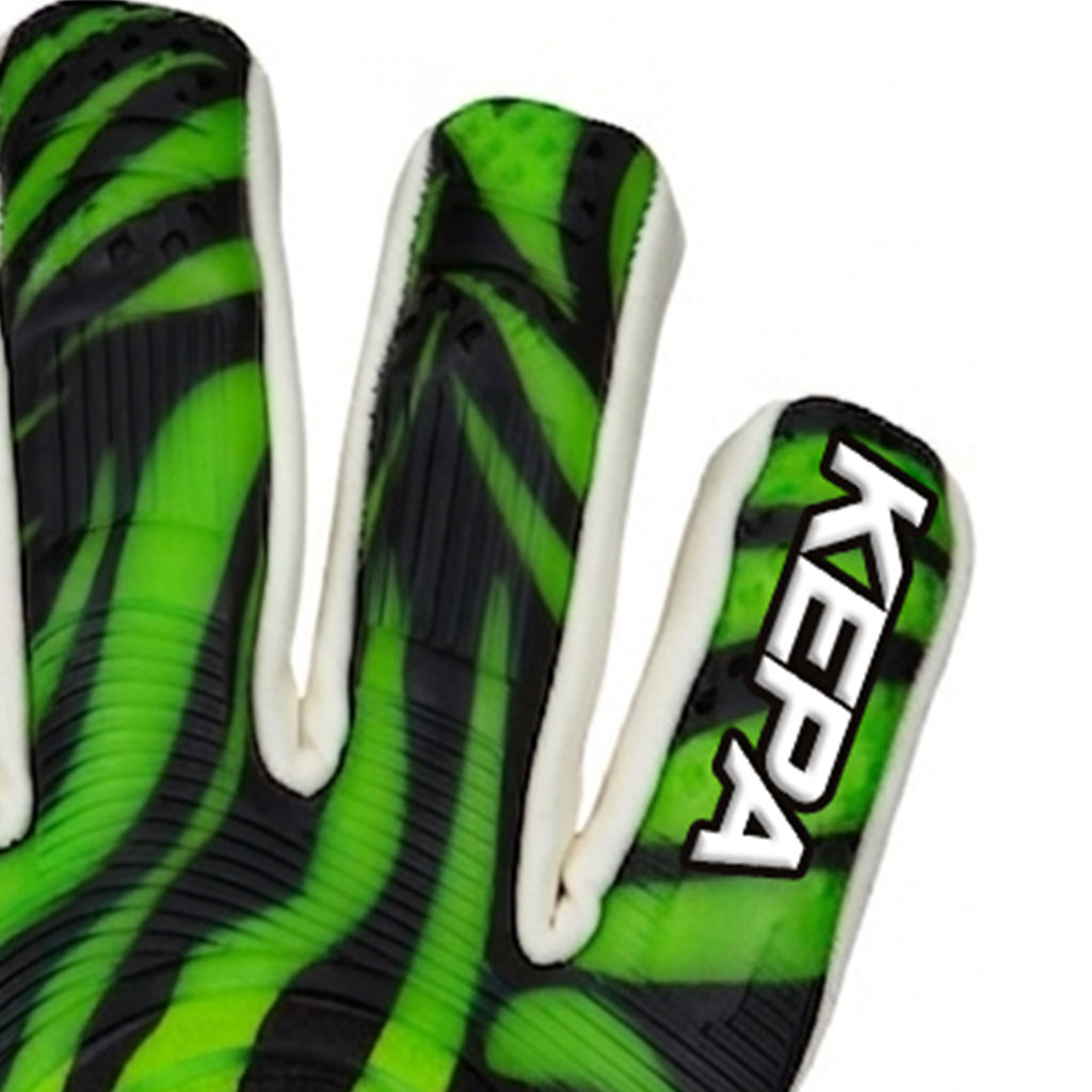 Green Black Wave-Strike Goalkeeper Gloves - Image 3