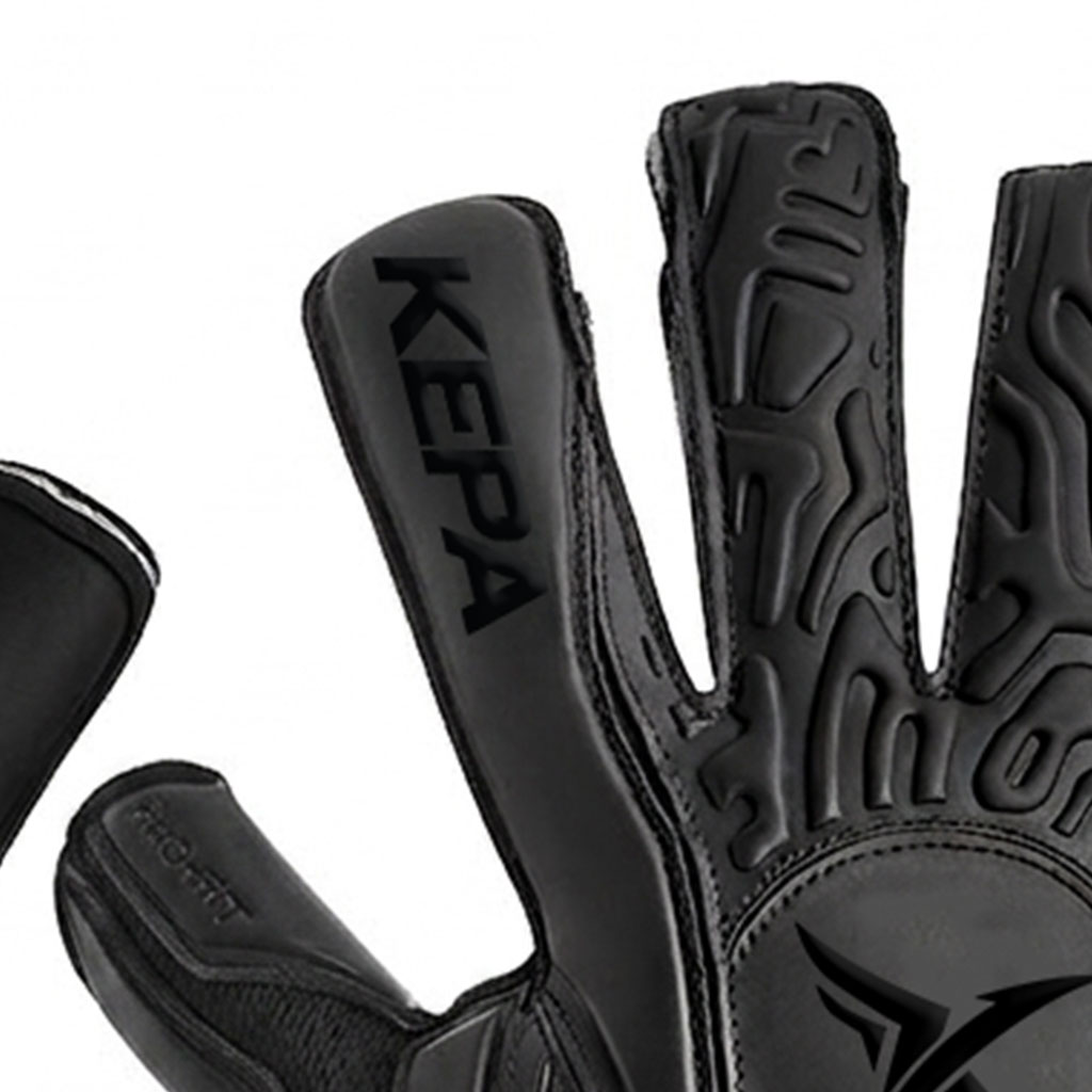 All-Black Embossed Armor-Grip Goalkeeper Gloves - Image 3