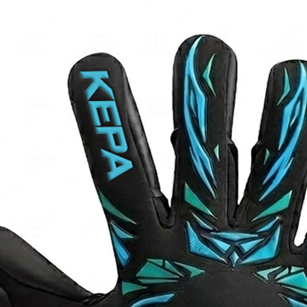 Black Cyan Shadow-Blade Goalkeeper Gloves - Image 3