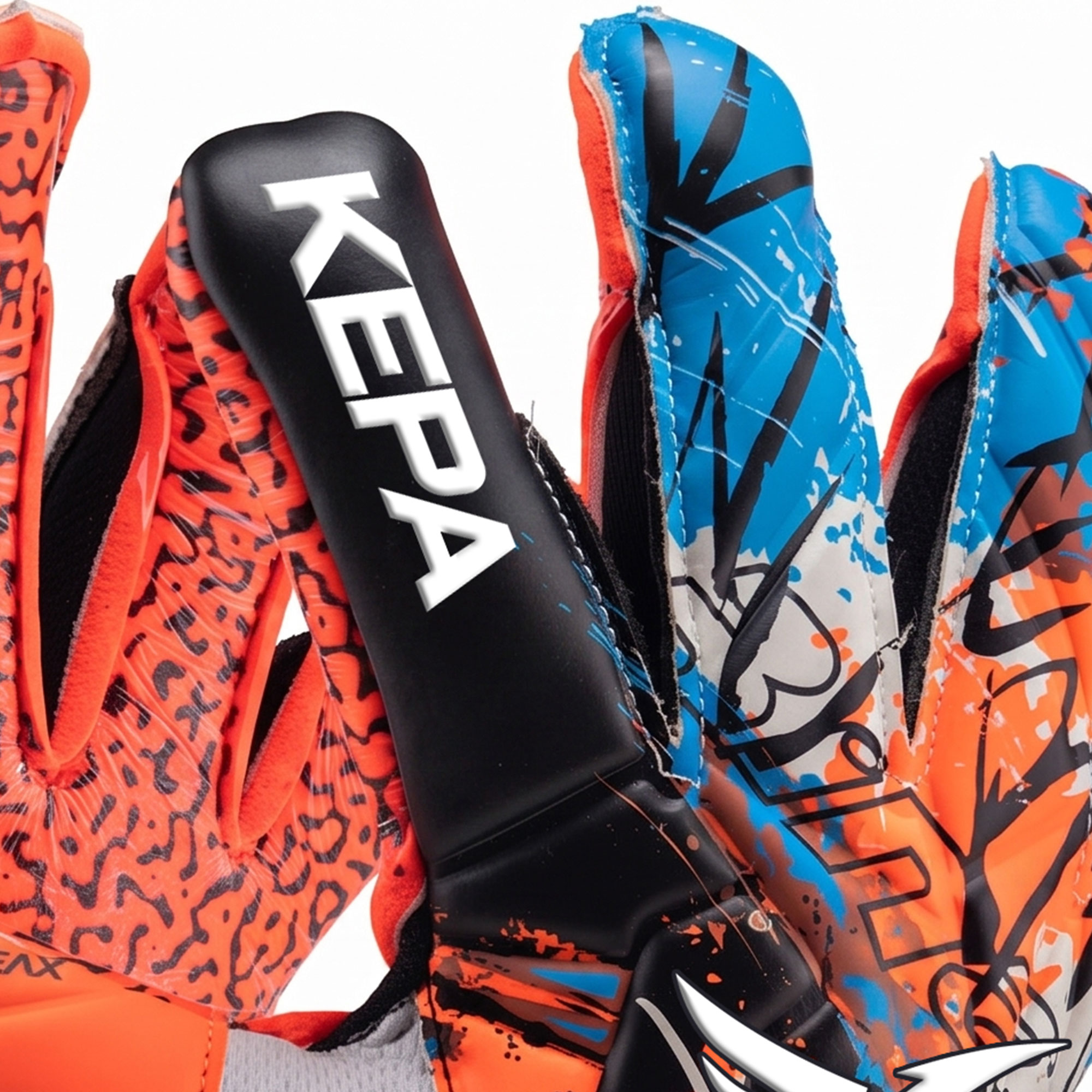 Orange Blue Graffiti-Tech Goalkeeper Gloves - Image 3