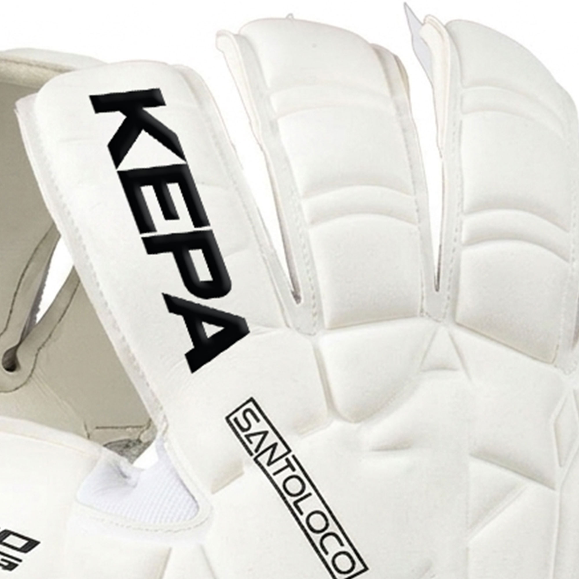 White Grey Shield-Pad Goalkeeper Gloves - Image 3