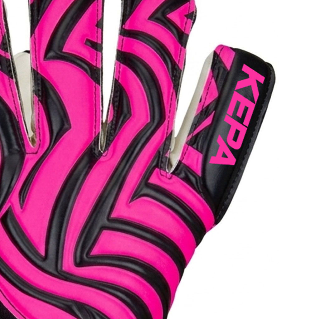 Hot Pink Black Wave-Guard Goalkeeper Gloves - Image 3