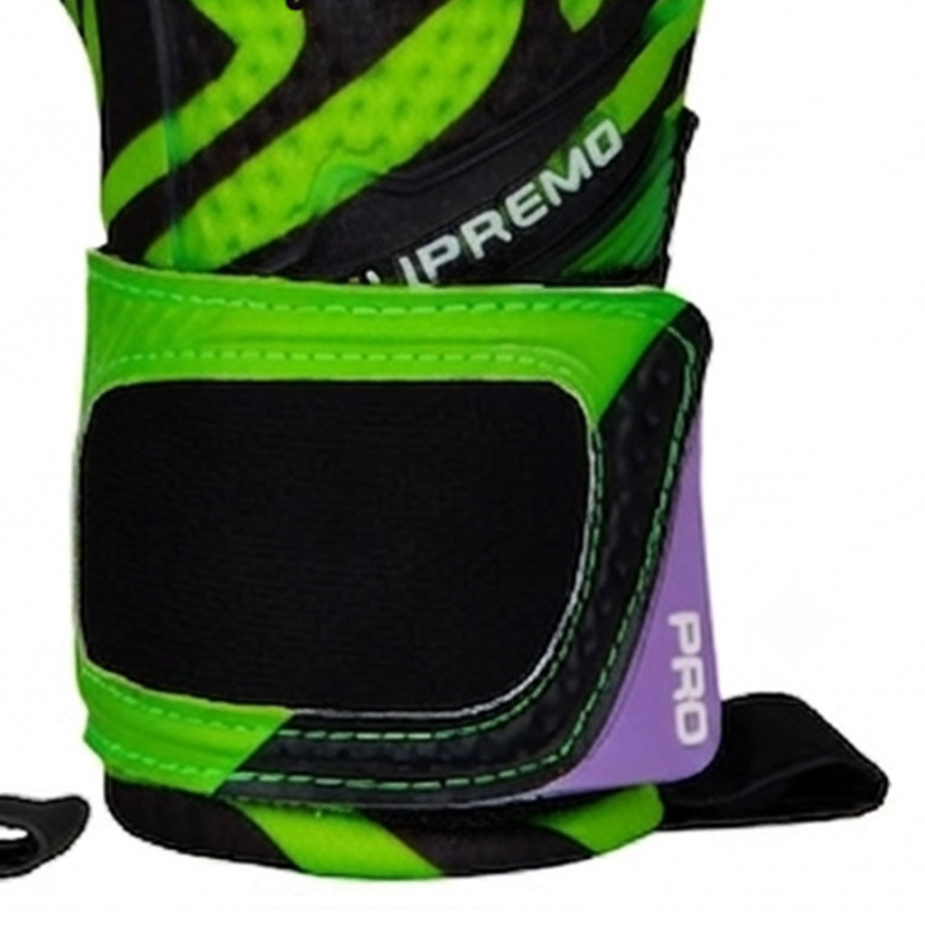 Green Black Wave-Strike Goalkeeper Gloves - Image 4
