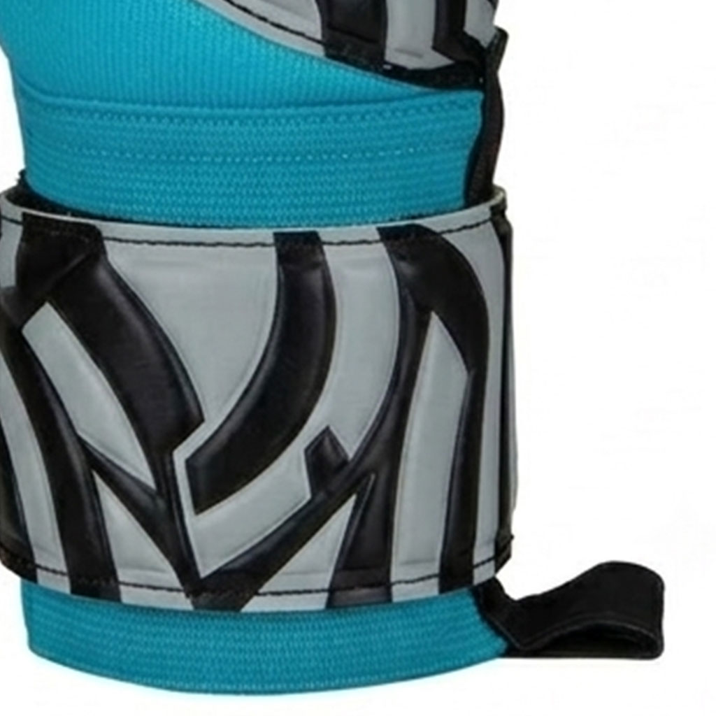 Cyan Blue Black Aero-Swirl Goalkeeper Gloves - Image 4