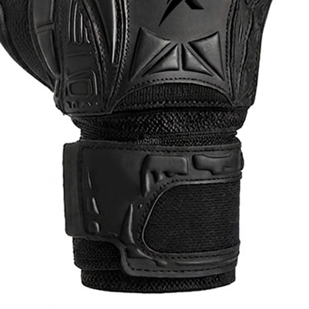 All-Black Embossed Armor-Grip Goalkeeper Gloves - Image 4