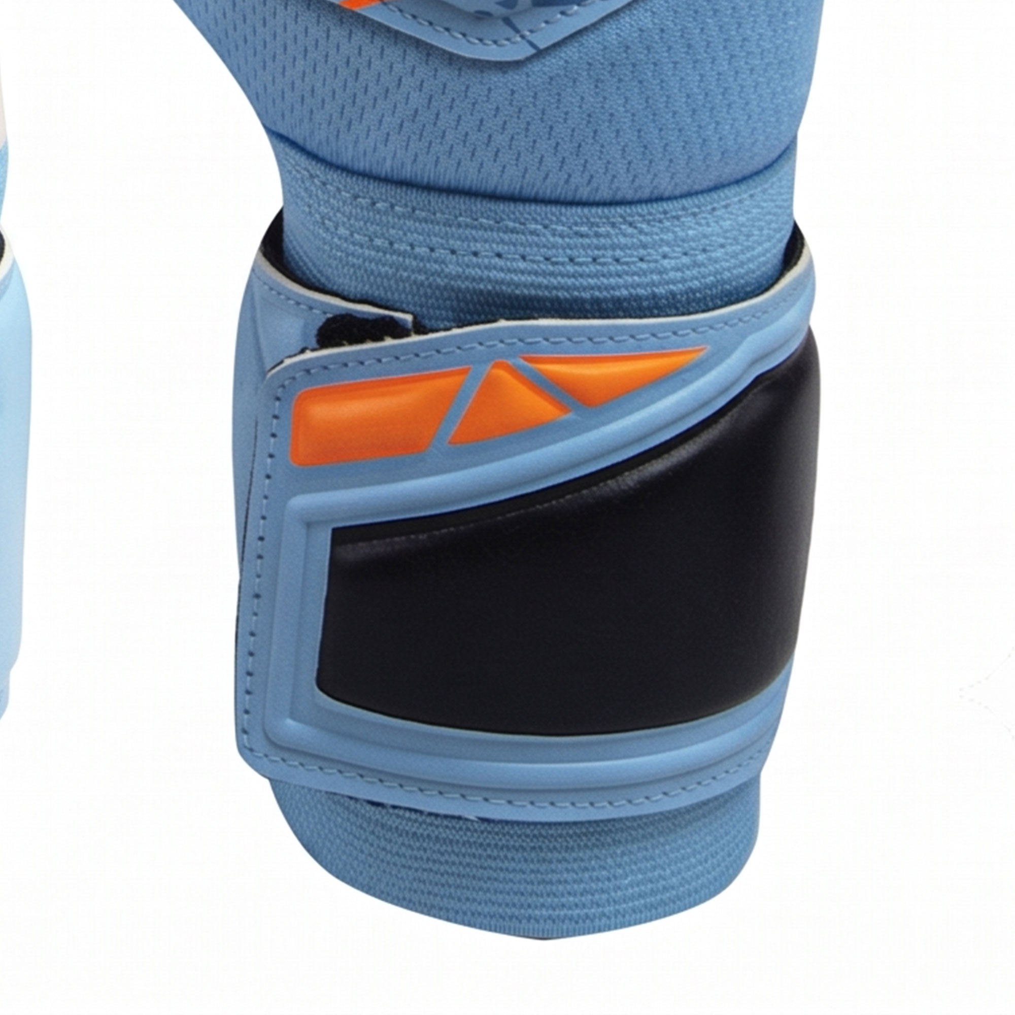 Sky Blue White & Orange Aero-Guard Goalkeeper Gloves - Image 4