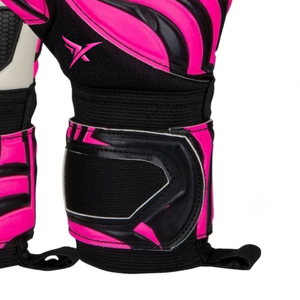 Hot Pink Black Wave-Guard Goalkeeper Gloves - Image 4