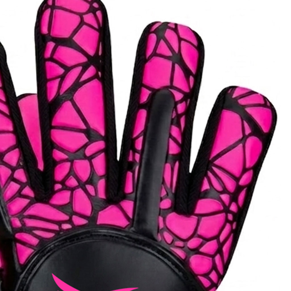 Hot Pink Black Web-Print Goalkeeper Gloves - Image 4